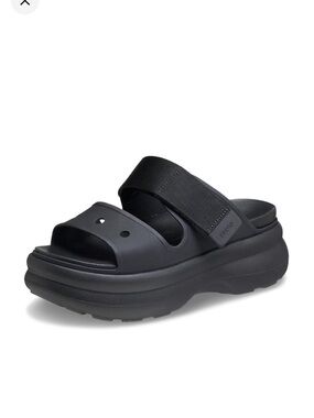CROCS Black Soho Two Strap Platform Slides